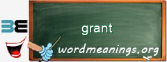 WordMeaning blackboard for grant